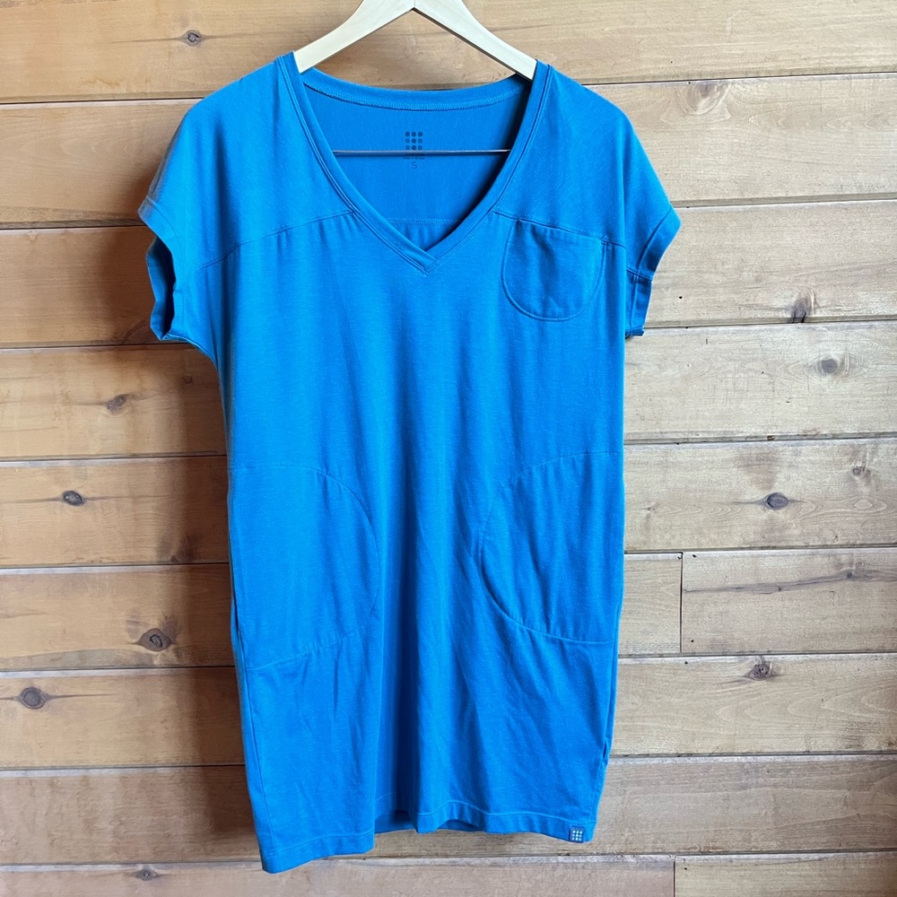 Title Nine Hiolani T-Shirt Dress Teal Womens Small Pockets